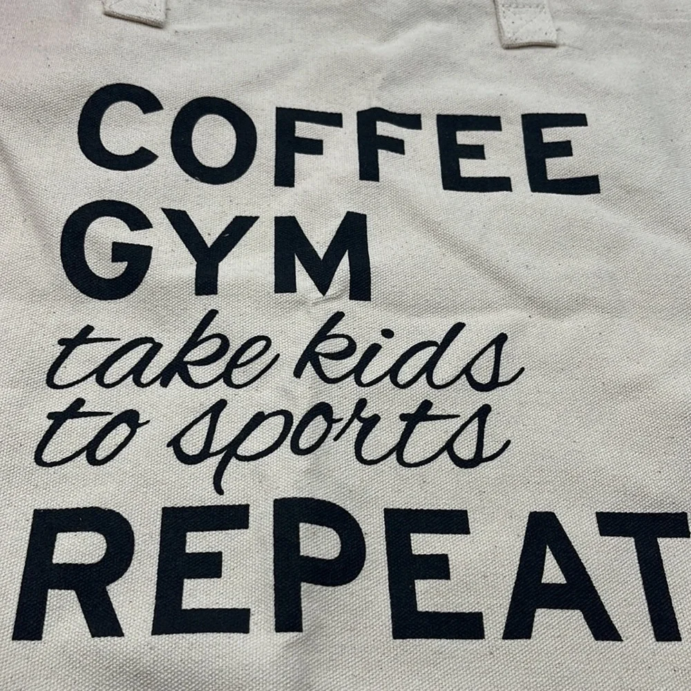 DCoffee Gym ….repeat NWT natural color tote bag. TOT1784D